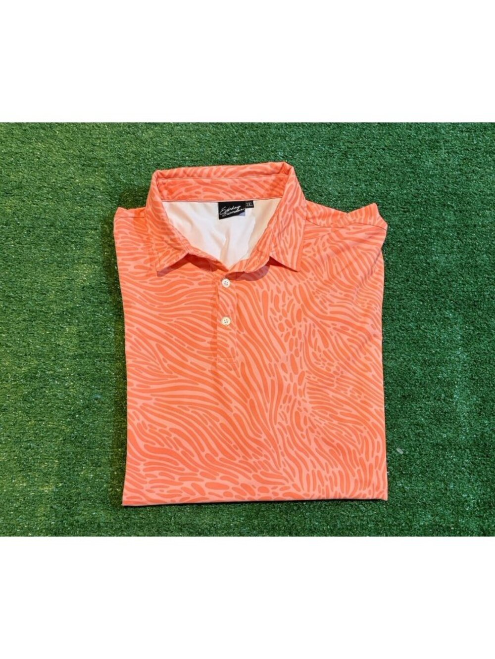 Sunday Swagger polo mens 2xl orange crush zebra lightweight breathable stretch